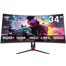 KTC 34 Inch Curved Ultra Wide Gaming Monitor, 21:9, 3440 x 1440p, 165H
