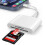 SD Card Reader for iPhone iPad, 2-in-1 Memory Card Reader Lightning to 1