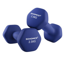 SONGMICS Set of 2 Dumbbells, 2 x 2.5 kg Hand Weights with Neoprene Coa