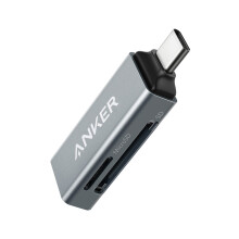 Anker 2-in-1 USB-C Memory Card Reader for SDXC, SDHC, SD, MMC, RS-MMC, Micro SDXC, Micro SD, Micro SDHC and UHS-I Cards, for MacBook Pro 2019/2018/20