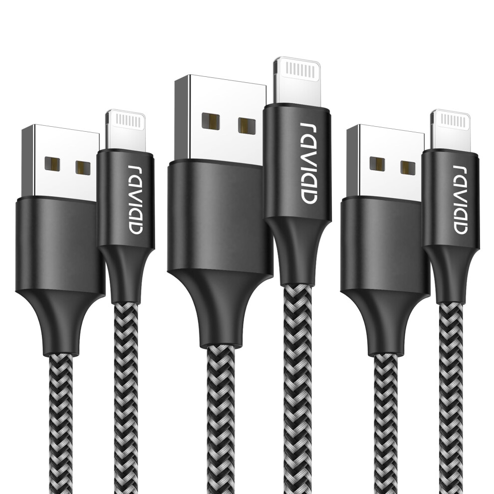 Raviad Iphone Charger Cable, Lightning Cable [3Pack 2M, Mfi Certified] 6955663071147
