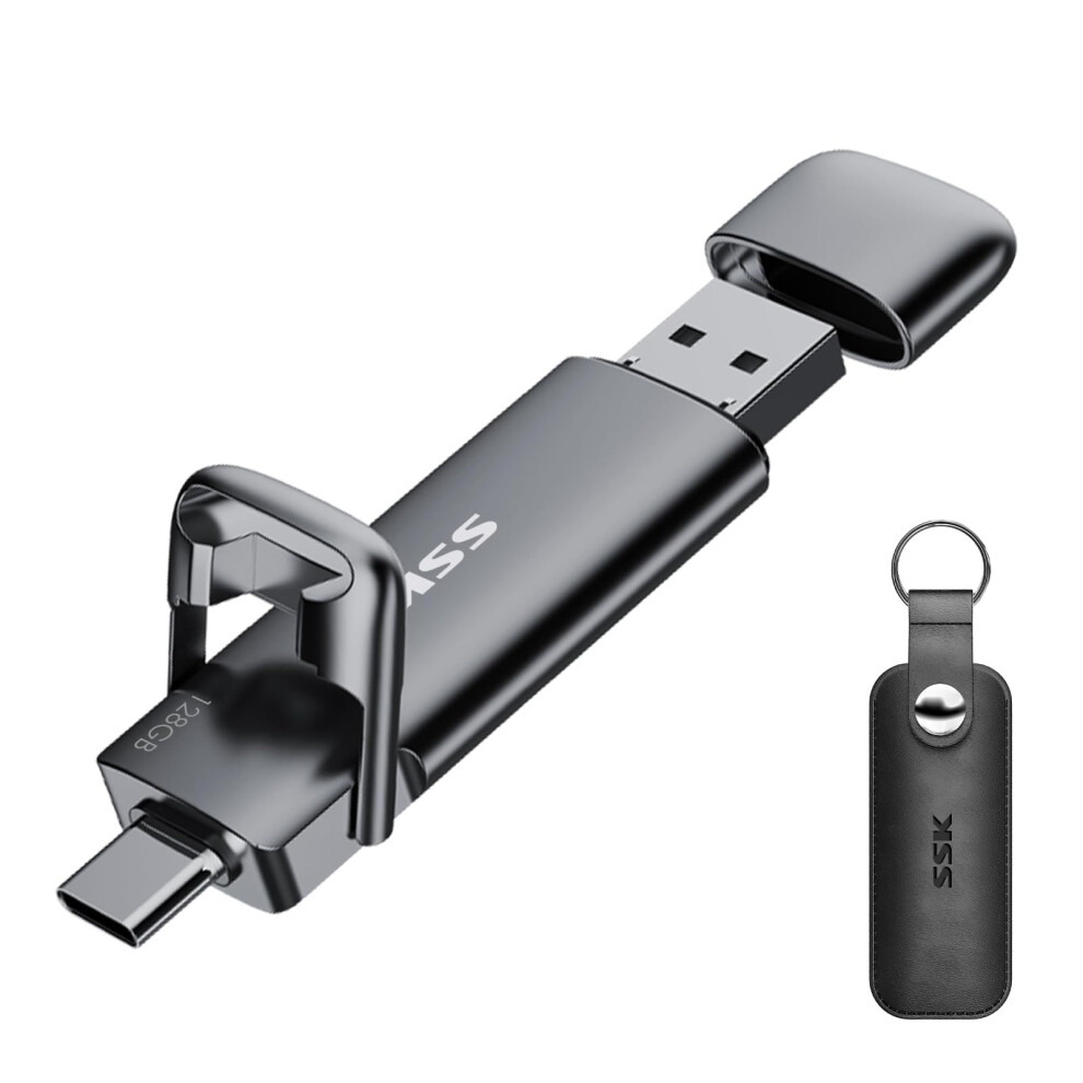 Ssk 128Gb Usb C Stick Up To 550Mb/S, Fast Dual Usb Thumb Flash Drive Type-C + A Usb3.2 Gen2 Solid State Drive, External Ssd Usb Memory Stick For Andr 7558174158803