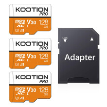KOOTION 3-Pack Micro SD Card 128GB with UHS-I, U3, V30, A1, high Speed