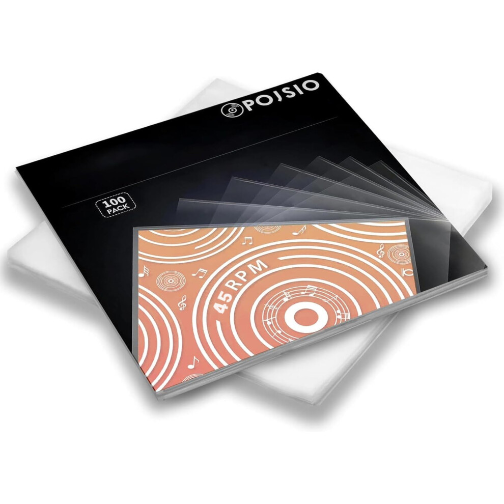 Photos - Cable (video, audio, USB) POJSIO 7 Inch Vinyl Record Sleeves Outer, 100 x 7 Inch LP Albums, 3 Mi