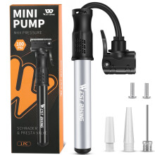 Bicycle Pump Mini Bike Pump - Aluminum Alloy Cycle Pump for Presta & S