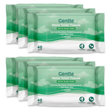 by Amazon Gentle Moist Toilet Tissues with Aloe Vera, Flushable, 240