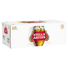 STELLA ARTOIS Premium Lager Beer Can, 440 ml (Pack of 18)