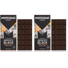 Montezuma's Absolute Black, 100% Cocoa, Dark Chocolate Orange & Cocoa Nibs, Gluten Free & Naturally Vegan, 90g Bar (Pack of 2)
