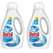 Persil Non Bio Laundry Washing Liquid Detergent 100% recyclable bottle tough on stains, gentle next to sensitive skin 1.431 L (53 washes) (Pack of 2)
