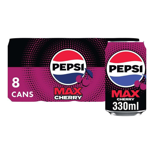 Pepsi Pepsi Max Cherry Maximum Cherry Cans, 8 x 330ml