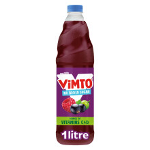 Vimto Real Fruit Squash Original No Added Sugar Mixed Fruit Juice Cordial Drink, Blackcurrant, Grape & Raspberry, 1 Litre Bottle (Pack of 8)