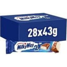 Milky Way Milk Chocolate & Nougat Bars Bulk Box, 28 Bars of 43g