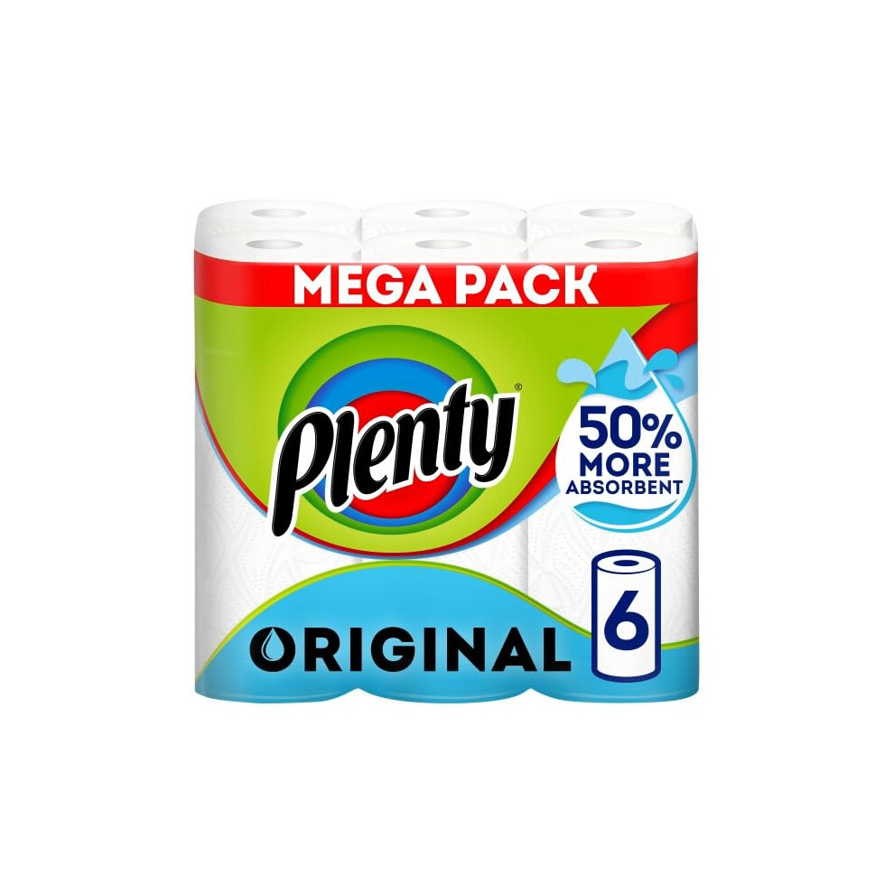 Plenty Kitchen Roll 6 Rolls 2Ply Tissue