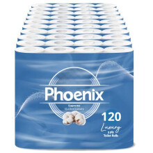 120 Roll Phoenix Soft Supreme Luxury Quilted 3 Ply Non-Fragranced Toilet Rolls (120)