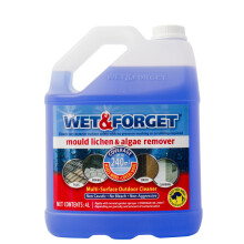 Wet & Forget Mould, Lichen & Algae Remover, Outdoor Cleaning Solution, Black Mould Remover, Bleach Free, 4 Litre