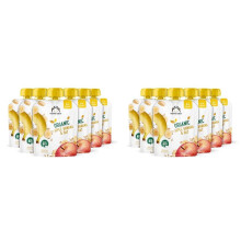 Amazon Brand - Mama Bear Fruit and Cereal Pouch, Organic Apple, Banana & Oat Puree, Vegetarian, 90g, Pack of 12
