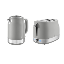 Swan Retro Kitchen Set, 1.7L Kettle and 2-Slice Toaster, Grey EEJB373
