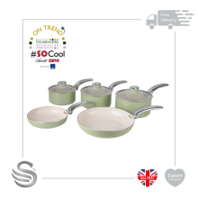 Swan Retro 5pc Fry/Saucepan Set Aluminium Non-Stick Ceramic Coating Soft Touch