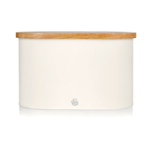 Swan Nordic Bread Bin with Wooden Lid SWKA17512WHTN - in White