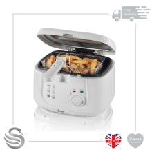 Swan Deep Fat Fryer White 2.5L SD6080N Square Non-Stick Cool-Touch Handles