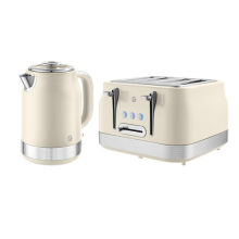 Swan Retro Kitchen Set, 1.7L Kettle and 4 Slice Toaster, Cream EEJB400