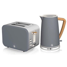 Swan EEJB149 - Nordic Twin Pack Kettle & 2-Slice Toaster Grey