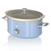 Swan Slow Cooker 3.5L Retro in Blue with Keep Warm Function - SF17021BLN