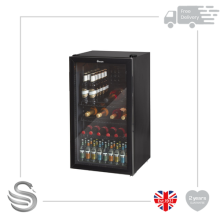 Swan Undercounter Fridge Glass Fronted 80L Wine Cooler SR12030BN