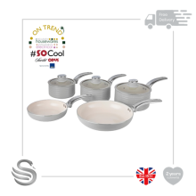 Swan Retro 5pc Fry/Saucepan Set Aluminium Non-Stick Ceramic Coating Soft Touch