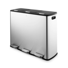 Swan 90L Recycling bin with 3 x 30L Compartments, Stainless Steel SWKA4410SS