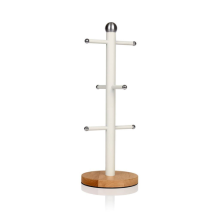 SWAN SWKA17510WHTN - Nordic Scandi Mug Tree with Non-Slip Bamboo Base White