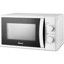 Swan SM4420WHT Manual Microwave with 5 Power Levels, 35 Minute Timer, 700W, 20L,