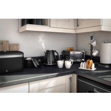 Swan Retro Twin Pack Black - Bread Bin & Set of 3 Canisters