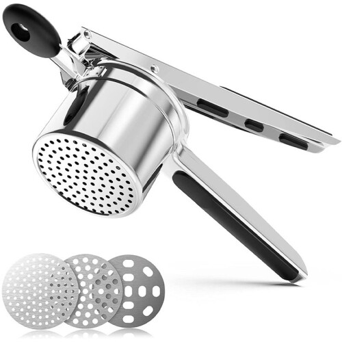 Potato Blender, Spaghetti Making Machine with 3 Interchangeable Discs for Making Mashed Potatoes, Pasta Press 1
