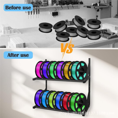 Wall Mount Filament Storage Rack- Wall Mount 3D Printer Filament Storage Rack 2 Tier Filament Spool Holders Racks