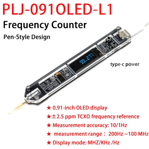200Hz to 100MHz Pen-Style Frequency METER OLED Display High-Precision Frequency Counter 2