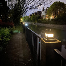2PCS Solar Light Fence Gate Pillar  LED Lamp Villa Column Lamp for House Gate Patio Garden Wall