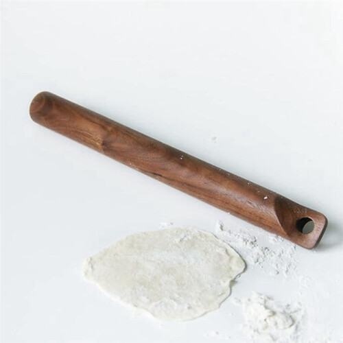 Black Walnut Wood Rolling Pin Perforated Solid Wood Baking Dumpling Sticks Kitchen Tool for Baking Pie Pastry 1