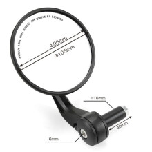 Motorcycle Handlebar Mirror Bar End Side Rearview Mirror for QJMOTOR QJ350-12E Motorcycle Accessories