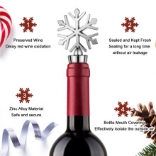 8 Pcs Snowflake Wine Stopper Reusable Wine Bottle Stopper Decorative Wine Stoppers Wine and Beverage Bottle Stoppers