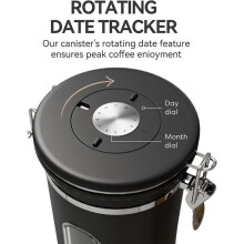 Coffee Canister with Window,Airtight Stainless Steel ,Home Kitchen Food Storage Organizers for Grounds,Beans,Espresso