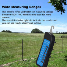 600 V-7 KV Zaunprüfer für Haus, Garten, Pferde, Vieh, Elektrozaun, Voltmeter, Keine Batterie Erforderlich, mit 8 Kontrollleuchten