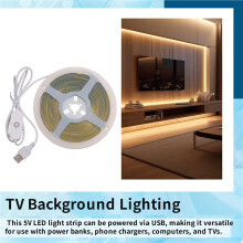 5V COB USB LED Strip Lights TV Background Lighting Diode Tape Home Decor LED Light Lamp for Home Kitchen Cabinet 5meter