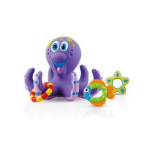 Nuby Octopus Floating Bath Toy - Sensory Development | 3 Rings Included | Colourful