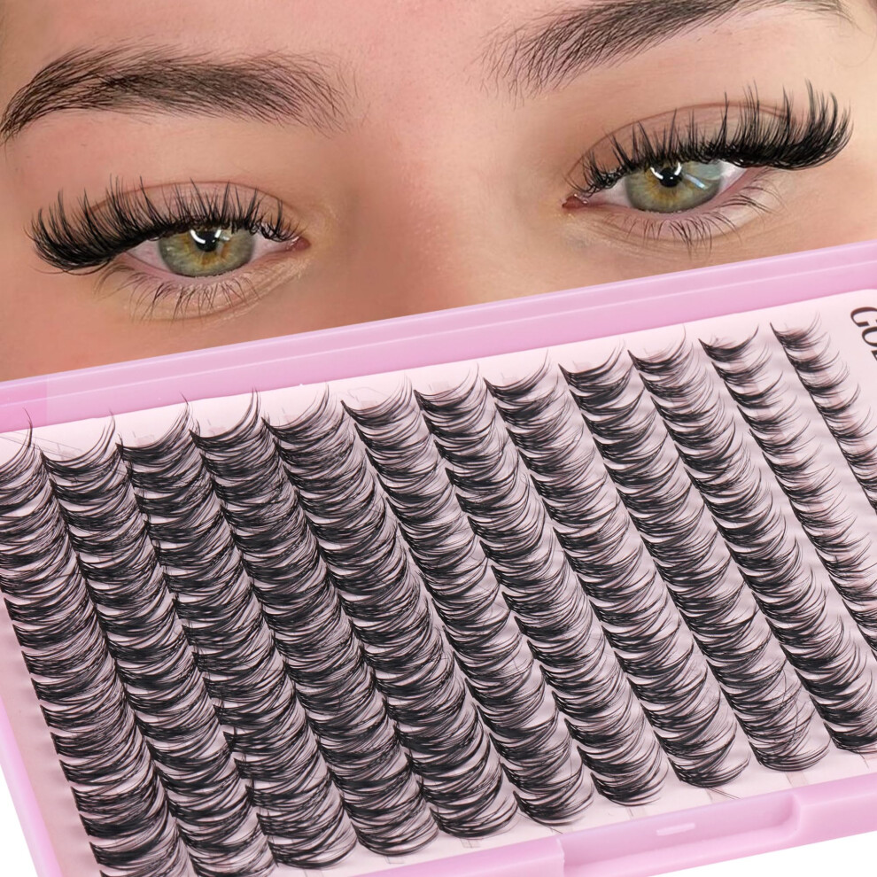 Goddvenus Individual Eyelashes Wispy Lash Clusters Kit D Curl Eyelashes Individual Kit Natural Lash Extension Kit With Russian Cluster Lashes Glue
