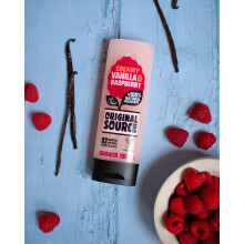 Original Source Vanilla & Raspberry Shower Gel, 100 Percent Natural Fragrance, Vegan, Cruelty Free, Paraben Free, Bulk Buy, Pack of 6 x 250 ml