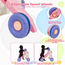 Forroby 3 in 1 Baby Walker for Toddler with Music,Push Along Activity Walker for Babies with Entertainment Game Panel,Speed Adjustable Sit to Stand