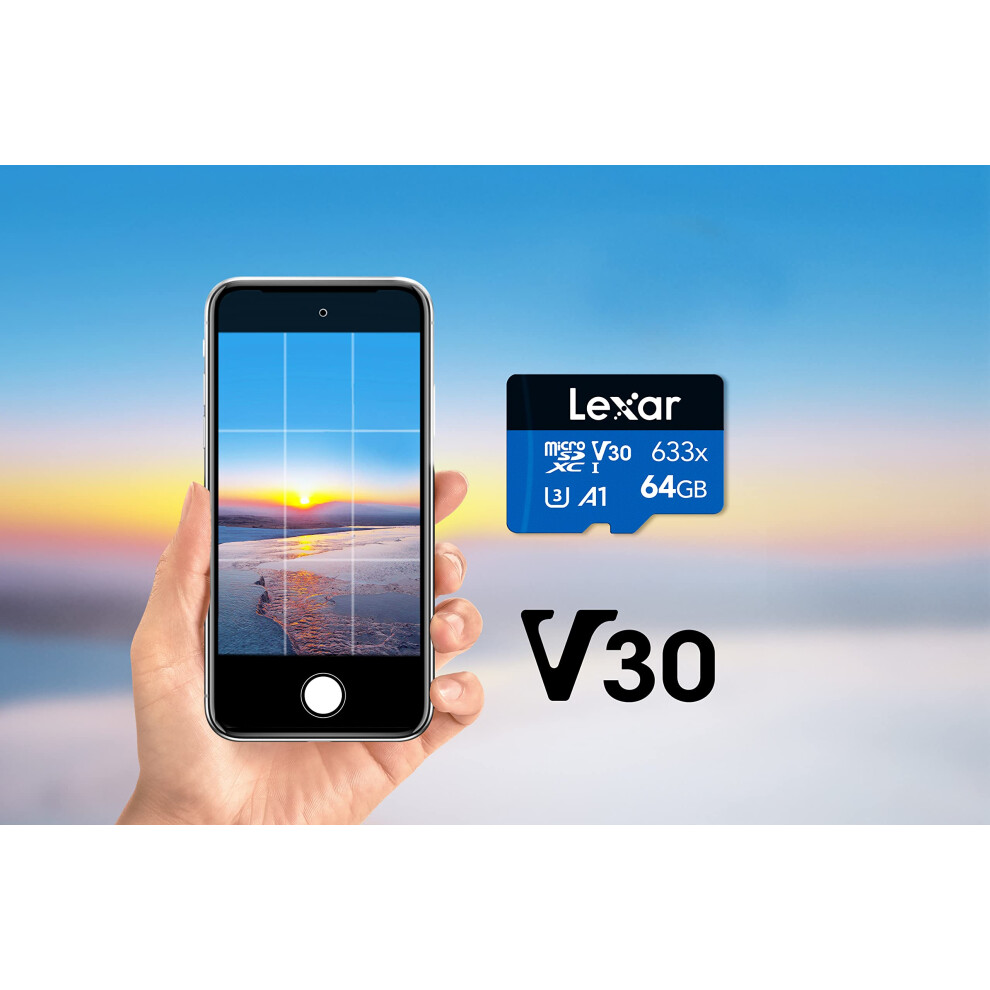 Lexar 64Gb Micro Sd Card, Microsdxc Uhs-I Card W/O Sd Adapter, Microsd Memory Card Up To 100Mb/S Read, A1, Class 10, U3, V30, Tf Card For