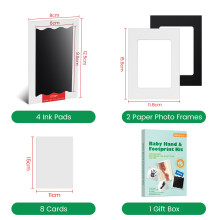Nabance Baby Footprint Kit & Handprint Kit, 4 Inkless Ink Pads, 2 Photo Frames, 8 Imprint Cards, Safe for Baby Hands and Feet, Family Keepsake Gifts