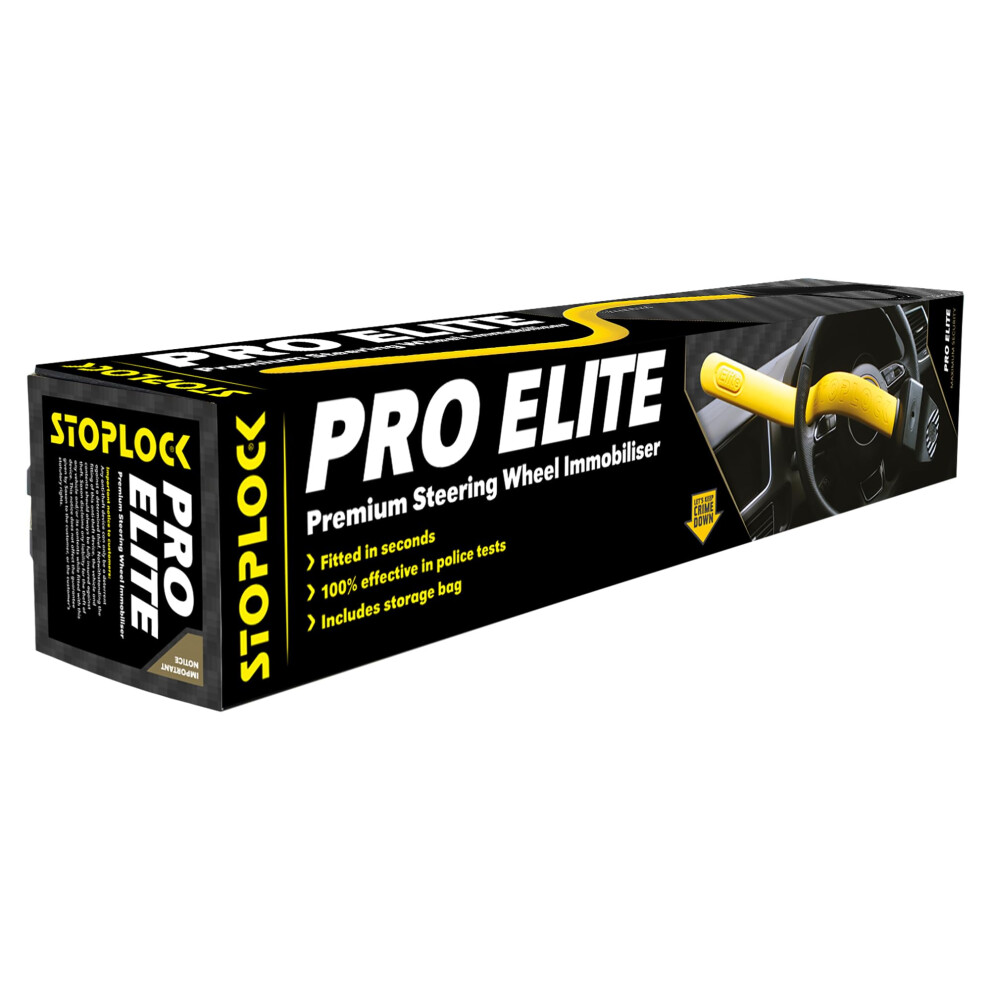 Stoplock Pro Elite Car Steering Wheel Lock Hg 150-00 - Safe Secure Heavy Duty Anti-Theft Bar - Universal Fit - Includes 2 Keys And Carry Bag, 8000003753226